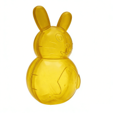 Easter Bunny Containers - Clear Plastic Gummy Bunny Candy Holder, Reusable Gift Box for Easter, Party Favors & Festive Storage (Yellow)
