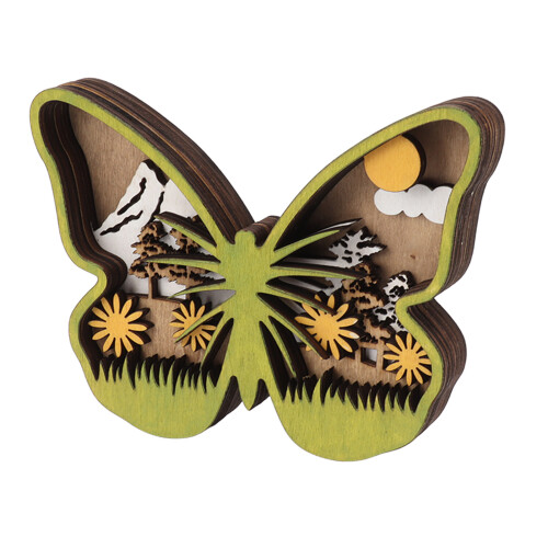 3D-Hohl-Schmetterling-Ornament aus Buchsbaumholz