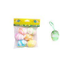 Lot de 6 œufs de Pâques multicolores en mousse, 40 x 60 mm