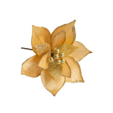 Gold Cloth Christmas Flower Ornament18x14cm or25x14cm