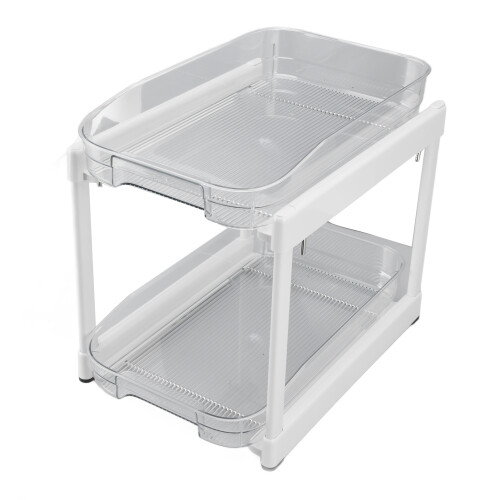 2-Tier Under-Sink Sliding Basket Organizer