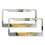Abstract Art License Plate Frames Grey Yellow Stainless 1