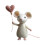 Handmade Wool Felt Mouse with Heart Balloon 1 PC 1