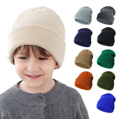 Winter Knitted Beanie Newborn Crochet Pullover Warm Cap Yellow S 1