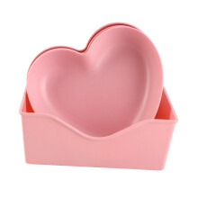 Heart-Shape Plastic Platter Set of 5 with Holder