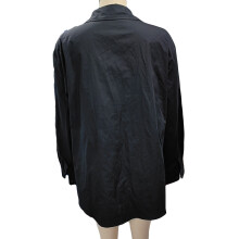 Herren Langarm-Cottbtonhemd 3XL Schwarz Casual Turn-down-Kragen