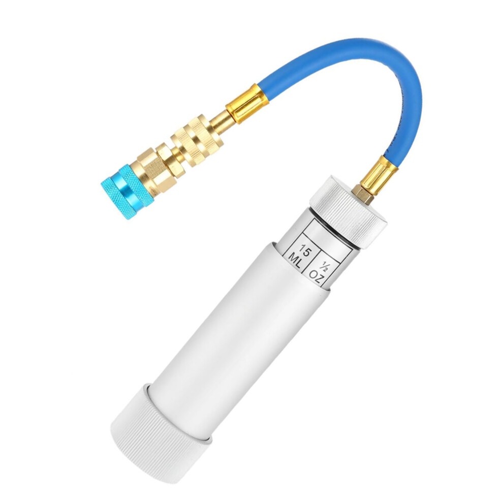 Oil Injector 1/4In Sae Connector 2Oz For R134a R410a R22 R12, Aluminum 8761389499527