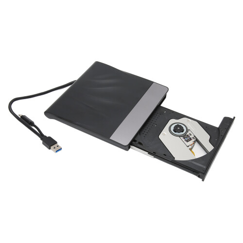 Bærbar CD-DVD-stasjon Ekstern USB3.0TYPE C-brennerleser Optisk diskbrenner for Windows 10 Mac OS Linux Lavstøy Plug and Play Multi Hub 2