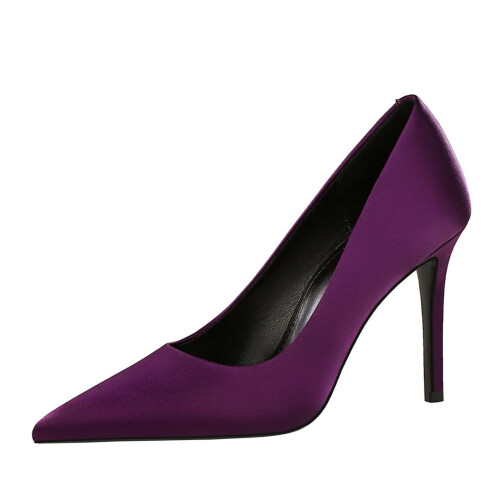 Women's Satin Pointed Toe High Heel Party Pumps 1