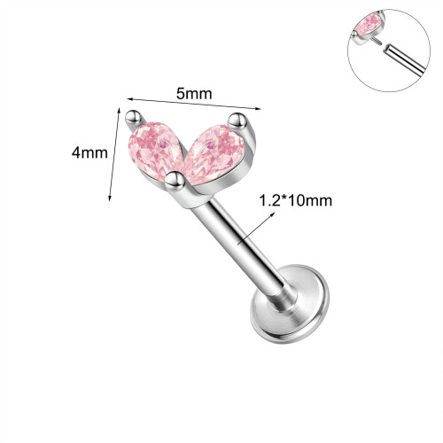 Σκουλαρίκια Labret από ανοξείδωτο ατσάλι 16g, με τραγούδες, piercing Medusa Monroe, 6-3/8 ίντσες-10 2