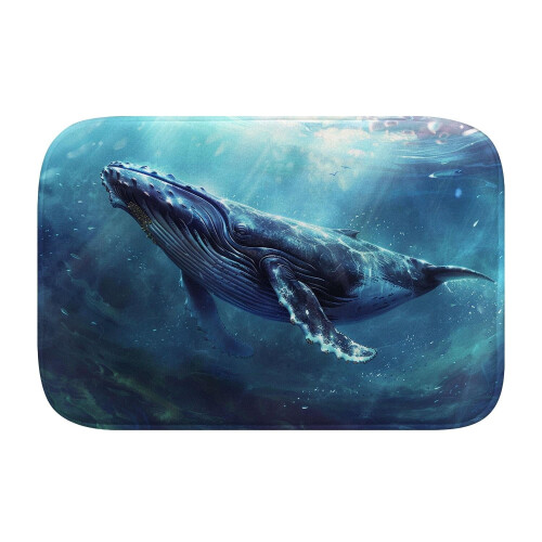 Χαλί μπάνιου Whale1168 με αντιολισθητικό αφρό μνήμης: Απορροφητικό, στεγνώνει 2