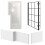 NES Home Nes Home Left Hand L Shaped Shower Bath With Panels & Matte Black Grid Screen 3