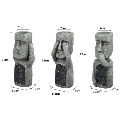 Άγαλμα Moai από πολυρεζίνη, μια εξαιρετική θήκη γυαλιών από πολυρεζίνη και ένα έργο 1