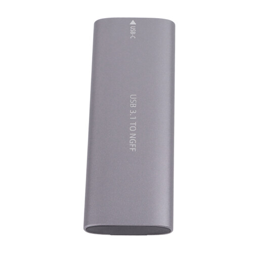 M.2-hårddiskhölje med USB 3.1 typ-C-gränssnitt, aluminiumhölje för NGFF SSD, stöder SATA 3.0 och strömhantering 2
