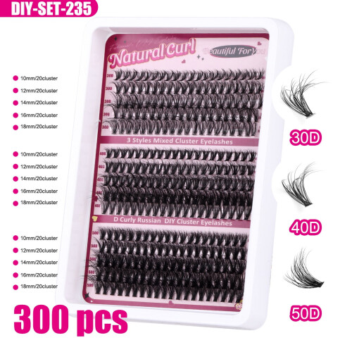 DIY Individual Lash Clusters 50D+60D Mixed Pack - Large Capacity Curly Thick False Lashes for Custom Eye Makeup 1
