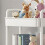 2-Tier Plastic Rolling Cart, White, 37x26x43.5cm 5