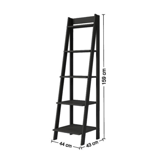 Mercers Furniture Corona Charcoal Ladder Bookcase 1