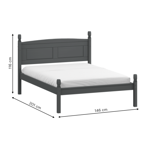 Mercers Furniture Corona Charcoal 4'6" Low End Double Bed Frame 1