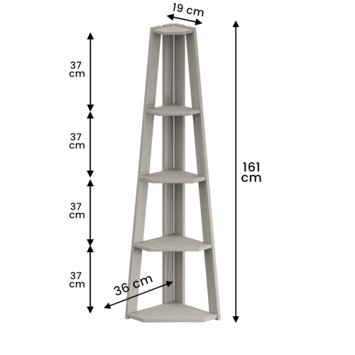 Mercers Furniture Corona Grey Wax Corner Ladder Bookcase 1