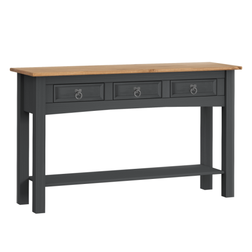 Mercers Furniture Corona Charcoal 3 Drawer Console Table 2