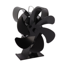Heat Powered Stove Fan for Wood Fireplace Chimney - Silent Black 6 Blades