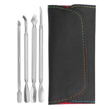 Cuticle Trimmer & Pusher Set, 4PCS Stainless Steel Manicure Tools, Non-slip Ergonomic Handle, Versatile Design For Salon Or Home Use