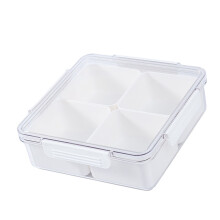 Vierfächer Snackbox Transparenter Lebensmittelbehälter, 250 ml, quadratisch
