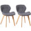 Charles Jacobs (Grey Fabric Chairs) Charles Jacobs White Square Ceramic Dining Table & 2 Diamond Chairs Dining Set Seat Dinner Kitchen 4