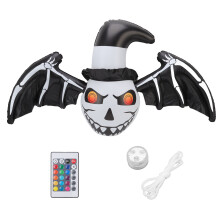 Inflatable Skull Bat Wing Props Built in light-emitting diode Light PVC Tear Resistant Halloween Inflatable Decoration