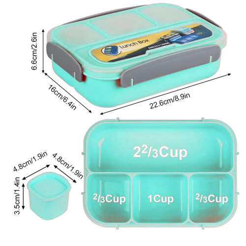 7Pcs Lunch Box Set 1300ML 225x161x65mm Blue 1