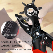 Leather Hole Punch Set, Super Heavy Duty Rotary Puncher, Precision Multi Hole Sizes for Belts, Crafts Holes A