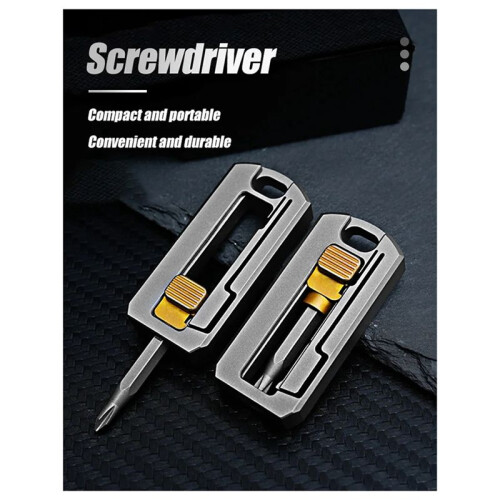 Titanium Alloy Screwdriver Magnetic Small Maintenance Combination Multi-Functional Outdoor EDC Tools Handle Screwdriver 1