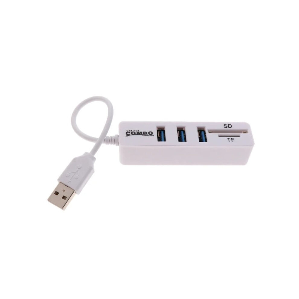 Usb 2.0 Card Reader Hub 3-Port White 908436809061