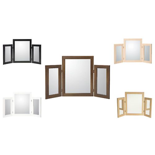 Large Self Standing Dressing Table Mirror- Oak Effect 1