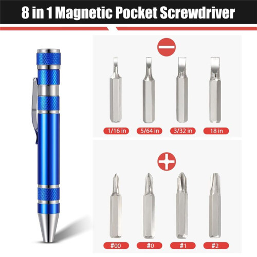 12 Pieces Pen Screwdriver Gifts Multitool Handy Tool Eight in One Magnetic Pocket Screwdriver Multi Precision Function 1