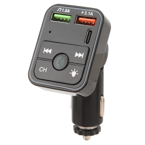 Fast Charging Technology Bluetooth Fm Transmitter For Car Hands Free Calling Music Playback From Micro SD Universal Compatibility Led Display Light 2