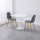 Charles Jacobs (Grey Fabric Chairs) Charles Jacobs White Square Ceramic Dining Table & 2 Designer Chairs Dining Set 2