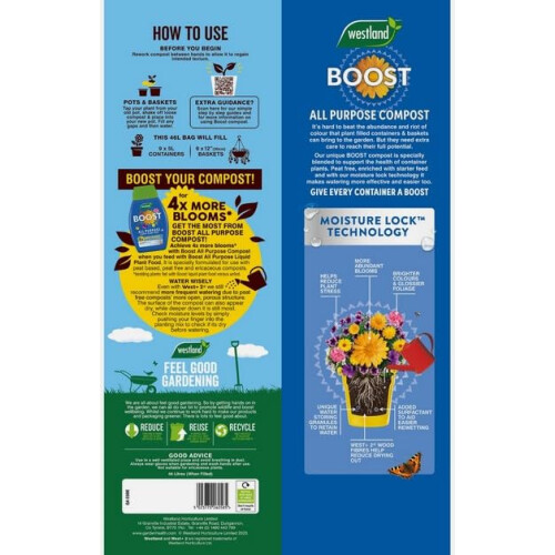 Westland Westland Boost All Purpose Compost 46L ? Peat-Free, Moisture Lock Mix 2