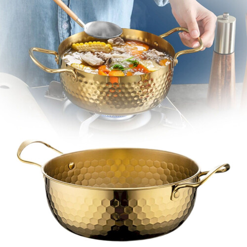 Κορεάτικη κατσαρόλα για νουντλς ramen με λαβές, ανοξείδωτο ατσάλινο τηγάνι για 1
