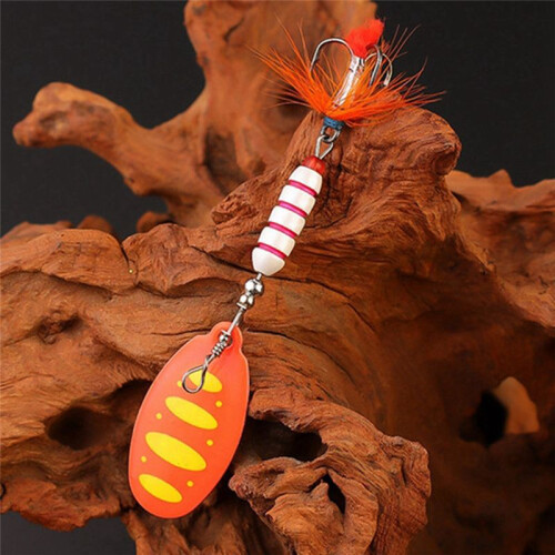 Composite Sequins Rotating Sequins Metal Hand-Cranked Copper Column Three Hook Bait Black Dot 2