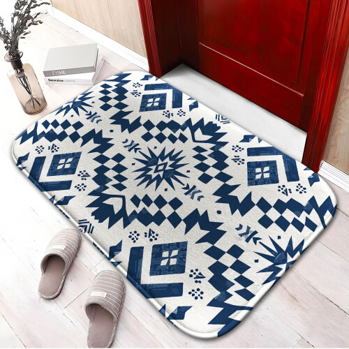 Bohemian Style243Αντιολισθητικό χαλί μπάνιου με αφρό μνήμης: Απορροφητικό, στεγνώνει 1