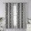 Blackout Curtains Silver Star Print Thermal Insulated 8