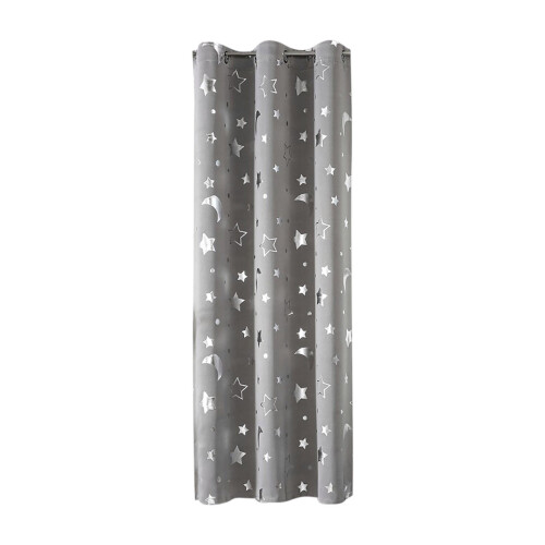 Blackout Curtains Silver Star Print Thermal Insulated 1
