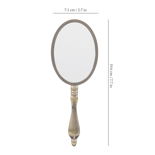 Handheld Mirror Oval Makeup Assistance 1Set 1