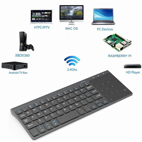 2.4Ghz Wireless Keyboard with Touchpad Mouse Number Numeric Wireless Keypoard for Android Windows Devices 2