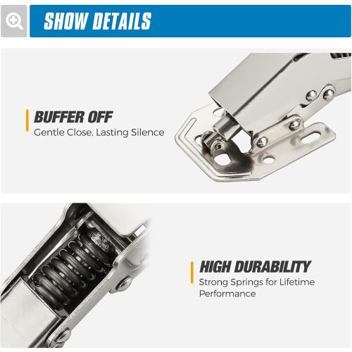 1 Pack Hidden Hinges for Cabinet Doors Frameless, Concealed Cabinet Hinges, Surface Mount Hinges 1