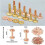 42Pcs Copper Rivets and Burrs Set,Leather Rivets Fastener Install Setting Tool with Hole Punch Cutter for Belts Wallets 8