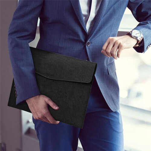 2Pcs Document File Folder, Waterproof Thin PU Leather A4 Envelope Folder Expanding File Organizer Portfolio Storage Case