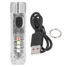 Kulcstartós zseblámpa mágnessel, 10 üzemmód, USB-C töltés,