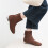 Women's ankle boots round toe low heel with side zipper 4